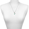 Crystal Green Channel Drop - Silver Plated Twist Rope Bead Charm Dangle with Mini Year 2025 as a necklace pendant