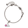 Crystal Hot Pink Channel Drop - Silver Plated Twist Rope Bead Charm Dangle with Mini Year 2025 on a large hole bead bracelet Jewelry Ideas and Examples