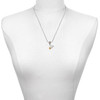 November - Yellow Crystal Bicone - Silver Plated Twist Rope Bead Charm Dangle with Mini Year 2025 as a necklace pendant