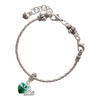 10mm Green Crystal Heart - Silver Plated Twist Rope Bead Charm Dangle with Mini Year 2025 on a large hole bead bracelet Jewelry Ideas and Examples
