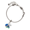 Resin Blue Fish with Pink Polka Dots - Silver Plated Twist Rope Bead Charm Dangle with Mini Year 2025 on a large hole bead bracelet Jewelry Ideas and Examples