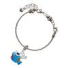 Resin Blue Fish with Orange Stripes - Silver Plated Twist Rope Bead Charm Dangle with Mini Year 2025 on a large hole bead bracelet Jewelry Ideas and Examples