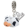 Resin Black and White Cow - Silver Plated Twist Rope Bead Charm Dangle with Mini Year 2025: Year to Remember Jewelry Gift - Celebrations