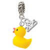 Resin Yellow Ducky - Silver Plated Twist Rope Bead Charm Dangle with Mini Year 2025: Year to Remember Jewelry Gift - Celebrations