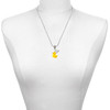 Resin Yellow Ducky - Silver Plated Twist Rope Bead Charm Dangle with Mini Year 2025 as a necklace pendant