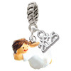 Resin Flying Angel - Silver Plated Twist Rope Bead Charm Dangle with Mini Year 2025: Year to Remember Jewelry Gift - Celebrations