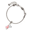 Resin Mini White Cupcake with Pink Frosting - Silver Plated Twist Rope Bead Charm Dangle with Mini Year 2025 on a large hole bead bracelet Jewelry Ideas and Examples