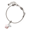 Resin 1/2" Baseball - Silver Plated Twist Rope Bead Charm Dangle with Mini Year 2025 on a large hole bead bracelet Jewelry Ideas and Examples