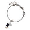 Resin Snowman Head with Top Hat - Silver Plated Twist Rope Bead Charm Dangle with Mini Year 2025 on a large hole bead bracelet Jewelry Ideas and Examples