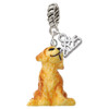 Resin Sitting Puppy - Silver Plated Twist Rope Bead Charm Dangle with Mini Year 2025: Year to Remember Jewelry Gift - Celebrations