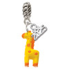 Resin Yellow Geronimo the Giraffe - Silver Plated Twist Rope Bead Charm Dangle with Mini Year 2025: Year to Remember Jewelry Gift - Celebrations
