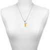 Resin Yellow Geronimo the Giraffe - Silver Plated Twist Rope Bead Charm Dangle with Mini Year 2025 as a necklace pendant