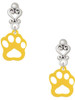 Acrylic Small Paw Yellow - Filigree Heart Post Earrings