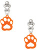 Acrylic Small Paw Orange - Filigree Heart Post Earrings