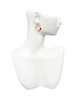 Acrylic 7/8" Ring with 4mm Crystal Mixed Brown and Yellow - Filigree Heart Post Earrings