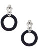 Acrylic 7/8" Ring Black - Filigree Heart Post Earrings