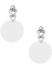 Acrylic 7/8" Disc Shimmer White - Filigree Heart Post Earrings