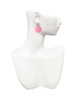 Acrylic Large Disc Shimmer Red - Filigree Heart Post Earrings
