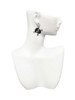 Acrylic Large Black Skull - Filigree Heart Post Earrings