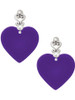 Acrylic Large Purple Heart - Filigree Heart Post Earrings