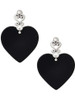 Acrylic Large Black Heart - Filigree Heart Post Earrings