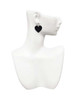 Acrylic Large Black Heart - Filigree Heart Post Earrings