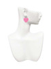 Acrylic Large Hot Pink Heart - Filigree Heart Post Earrings