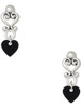 Acrylic Mini Black Heart - Filigree Heart Post Earrings