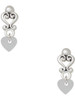 Acrylic Mini Shimmer White Heart - Filigree Heart Post Earrings