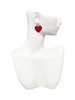 Acrylic Large Maroon Heart - Filigree Heart Post Earrings