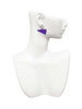 Acrylic Large Purple Megaphone - Filigree Heart Post Earrings