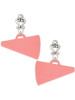 Acrylic Large Pink Megaphone - Filigree Heart Post Earrings