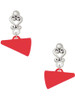 Acrylic Red Megaphone - Filigree Heart Post Earrings