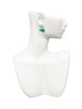 Acrylic Green Megaphone - Filigree Heart Post Earrings