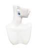 Acrylic Royal Blue Megaphone - Filigree Heart Post Earrings