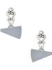 Acrylic Silver Plated Megaphone - Filigree Heart Post Earrings
