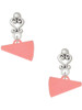 Acrylic Pink Megaphone - Filigree Heart Post Earrings