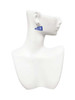 Acrylic Large Royal Blue Cheer Megaphone - Filigree Heart Post Earrings