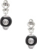 Silver Plated Black 8 Ball Spinner - Filigree Heart Post Earrings