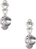 Silver Plated Horseshoe Spinners - Filigree Heart Post Earrings