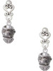 Silver Plated Horse Head on Hatched Background Spinners - Filigree Heart Post Earrings