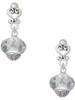 Clear Faceted Glass Spinner - Filigree Heart Post Earrings