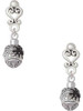 Silver Plated Black Spider on Web Spinner - Filigree Heart Post Earrings