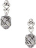 Silver Plated Antiqued Woven Rope Spinner - Filigree Heart Post Earrings