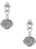 Silver Plated Large Angled Rope Spinner - Filigree Heart Post Earrings