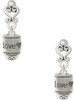Silver Plated Love Forever Spinner - Filigree Heart Post Earrings