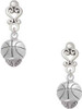Silver Plated Antiqued Basketball Spinner - Filigree Heart Post Earrings