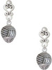 Silver Plated Volleyball Spinner - Filigree Heart Post Earrings