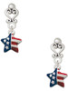 Silver Plated Mini USA Patriotic Star - Filigree Heart Post Earrings