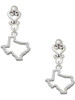 Silver Plated Texas Outline - Filigree Heart Post Earrings